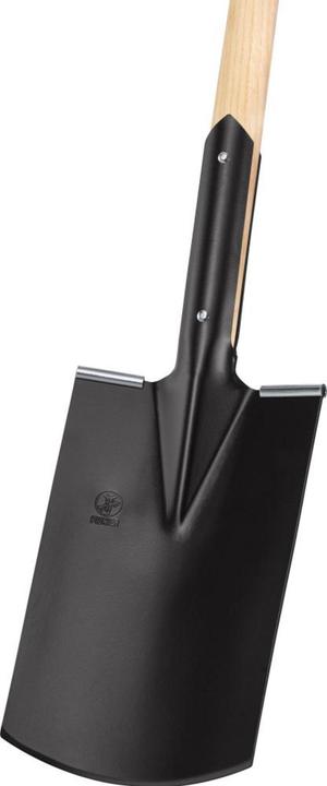 Produktbild Idealspaten PIONIER-Bauspaten Gärtner Form schwarz pulverbeschichtet mit Tritt Eschen-T-Stiel 85 cm