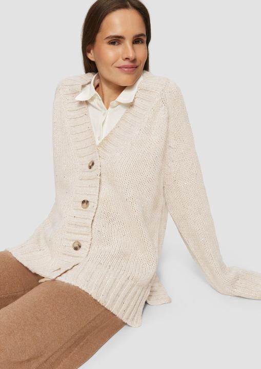 Produktbild S.Oliver Strickjacke Oversized Cardigan mit Glitzergarn und Pailletten (38)