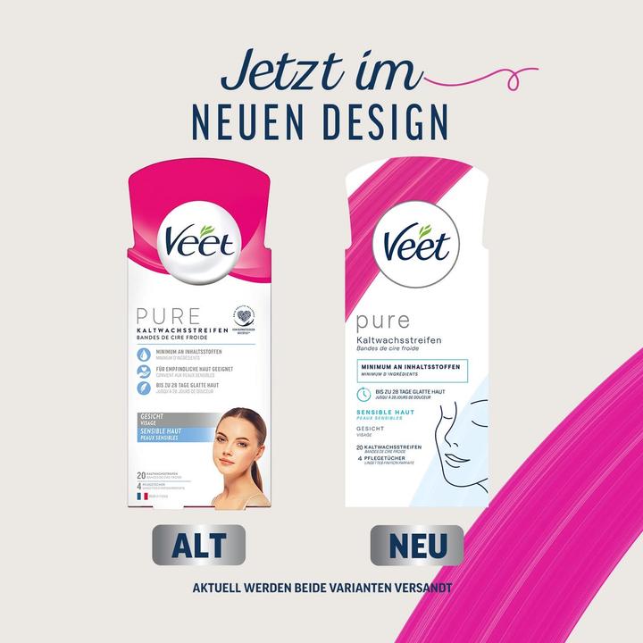 Produktbild Veet Kaltwachsstreifen sensitive Haut Gesicht (24 x, 13 g)