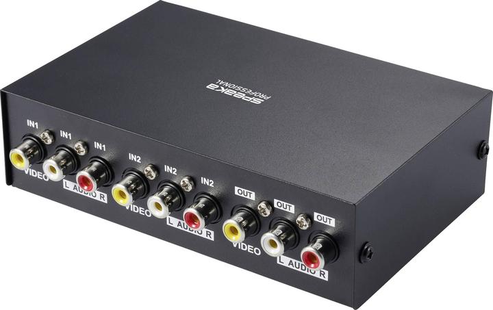 Image du produit SpeaKa Professional SP-11175216 Commutateur composite à 2 ports avec ports audio