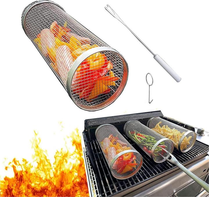 Immagine prodotto Werkstein Cestello per barbecue in acciaio inox con forchettone per verdure/carne