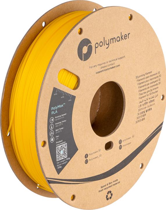 Produktbild Polymaker PolyMax PLA - True Yellow - 2.85mm (Tough PLA, 2.85 mm, 1330 g, Gelb)