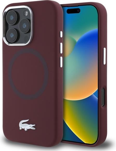 Actual product image Lacoste LCHMP16XSMAR iPhone 16 Pro Max 6.9" bordeaux hardcase Silicone Croco Logo MagSafe (Apple iPhone 16 Pro Max)