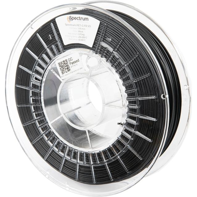 Spectrum Filament PETG FR V0 Black 0.75kg 1.75mm (PETG, 1.75 mm, 750 g, Schwarz), 3D Filament, Schwarz