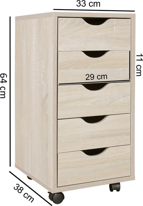 Produktbild FineBuy Rollcontainer (38 x 33 x 64 cm)
