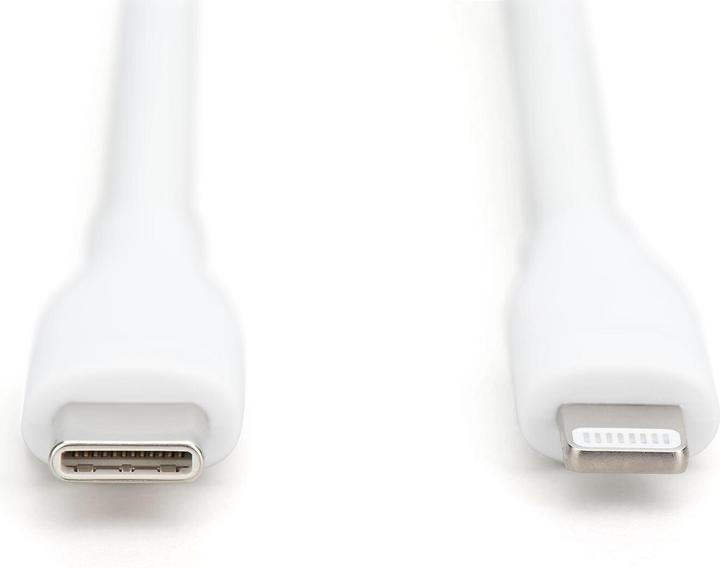 Productafbeelding Digitus Aansluitkabel in silicone Lightning, USB-C - Lightning, 0,5 m, bianco (0.50 m, USB 2.0, 60 W)