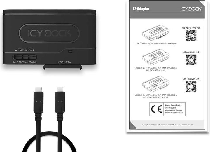 Produktbild Icy Dock MB104U-1SMB 1x 2,5"/1x M.2