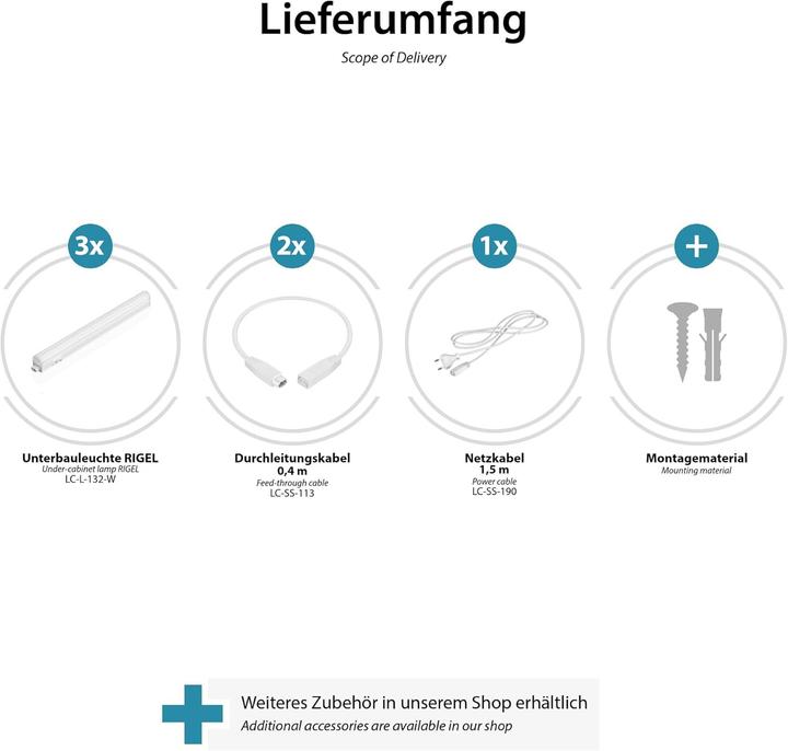 Produktbild Parlat 3er Set LED Unterbau-Leuchten Rigel (445 lm)