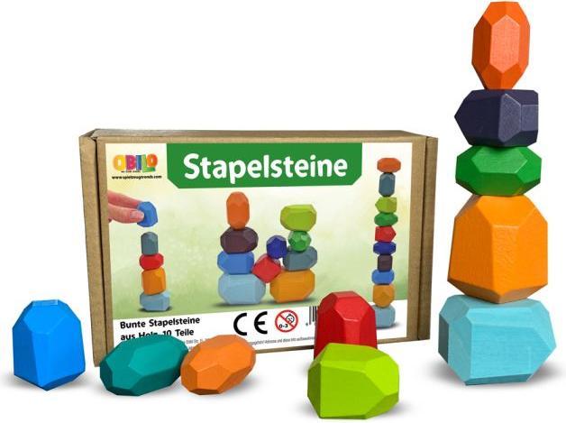 Actual product image Kögler Stacking stones made of wood, building blocks, col
