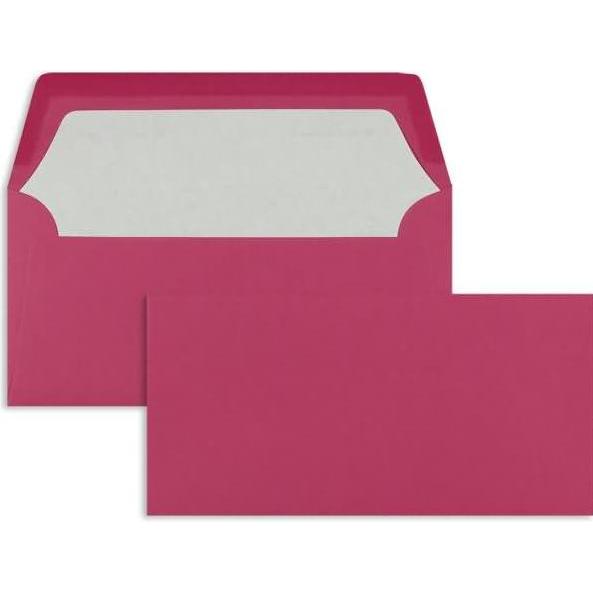 Blanke, Briefumschlag, Briefumschläge DINlang 100g/qm gummiert VE=100 Stück fuchsia (110 x 220 mm, 100 x)