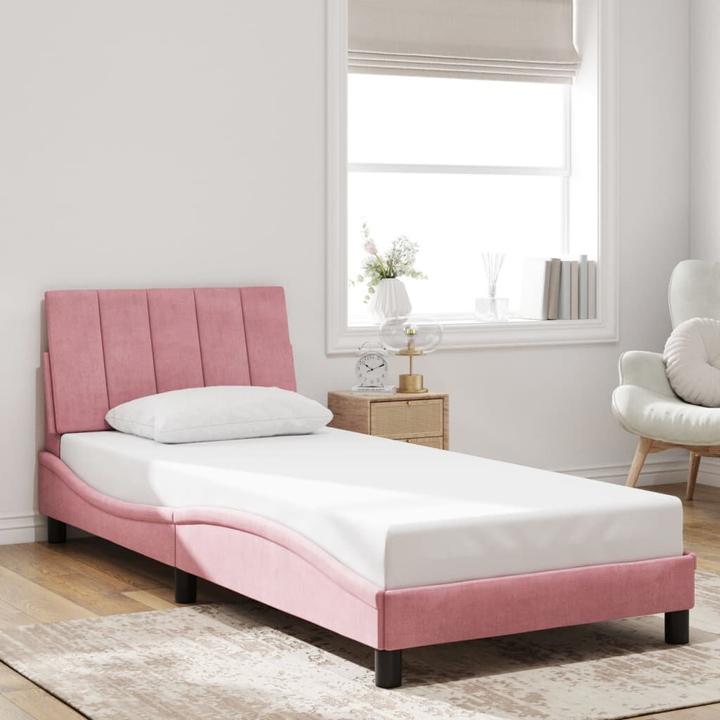 Actual product image vidaXL Bed frame with velvet headboard (90 x 200 cm)