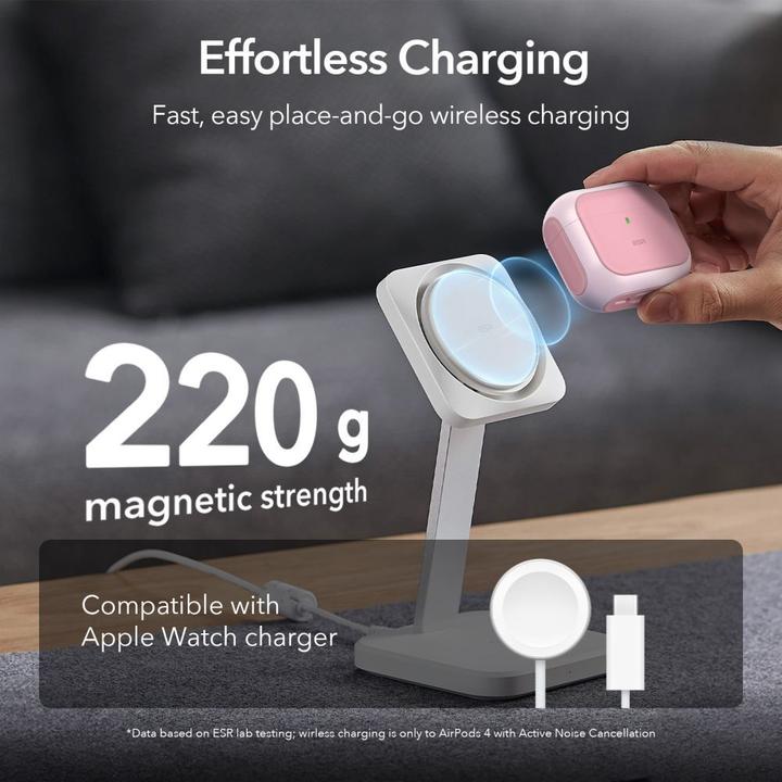 Actual product image ESR Orbit Halolock MagSafe case for AirPods 4 - pink (Headphone sleeve)