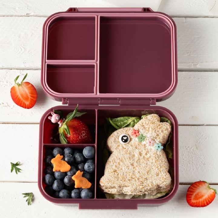 Actual product image Lekkabox Mini Classic Lunchbox mit 3 Fächern & Trenner, plum