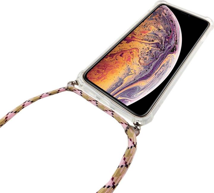 Actual product image König Design Apple iPhone XR Mobile Phone Chain Case with Strap Case to hang around with Cord Case Pink