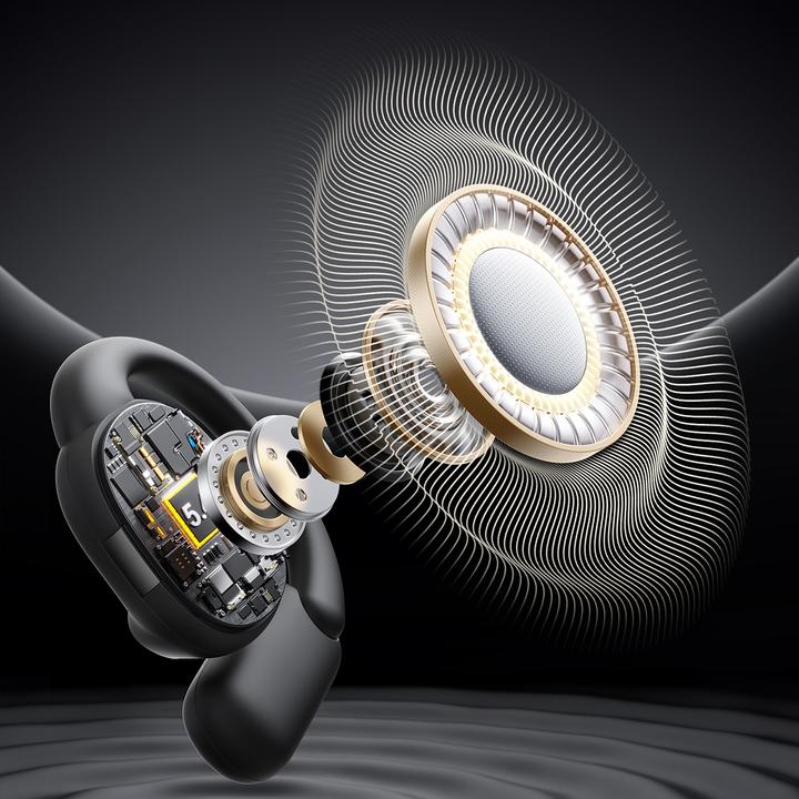 Actual product image Joyroom Openfree Open-Ear True Wireless Headphones - Black (12.50 h, Wireless)