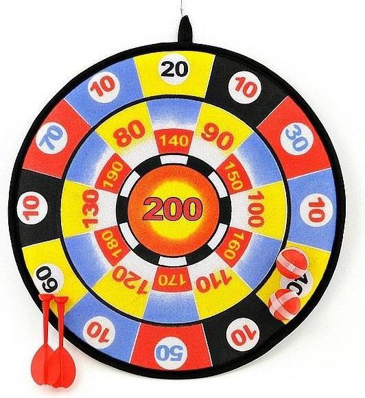 Produktbild Adar Eine Dartscheibe mit Darts und Bällen