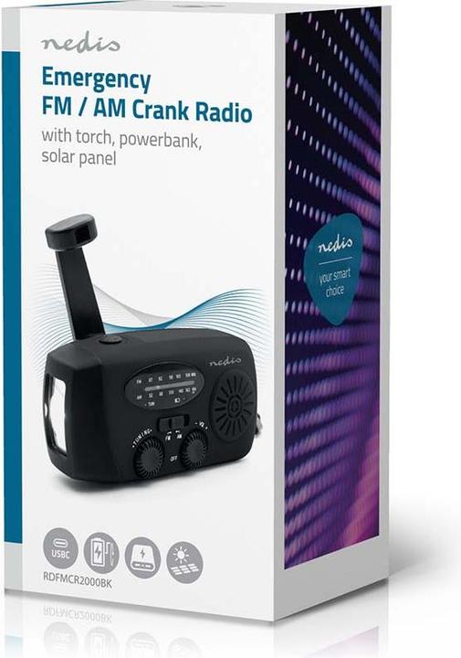 Immagine prodotto Nedis Notfallradio | Tisch Ausführumg | AM / FM | Powerbank Funktion | Akkubetrieben / Handkurbel / (FM, AM)