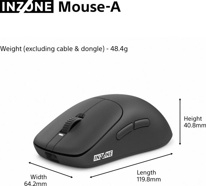 Produktbild Sony Inzone Mouse-A (Kabellos, Kabelgebunden)