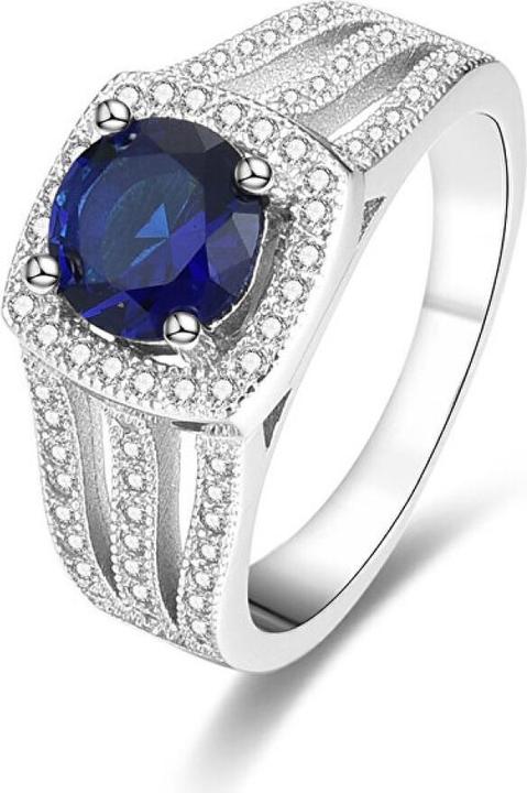 Produktbild Beneto Silver ring withue crystal AGG326 - Circuit: 52 mm (L) (52)