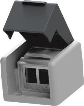 Easylan Modulaufnahme fixLink CKVDFD44 D* leer AP ger.Abgang 2f IP44 sw/gr