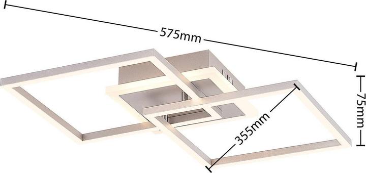 Produktbild Lindby LED-Deckenlampe Fjardo CCT Quadrate, silber (1240 lm)