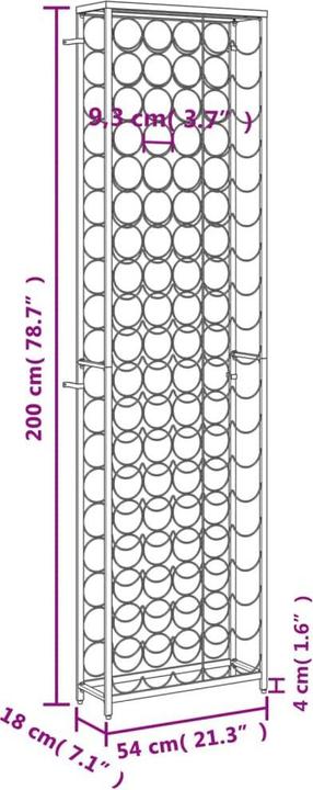 Produktbild VidaXL Fey (54 x 18 x 200 cm, 95 Fl.)