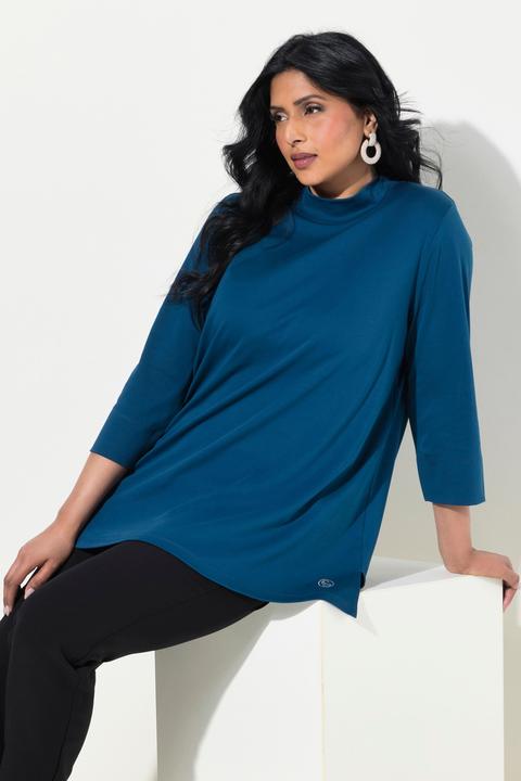 Produktbild Ulla Popken Shirt, A-Linie, Stehkragen, 3/4-Arm, Pima Cotton (46, 48)