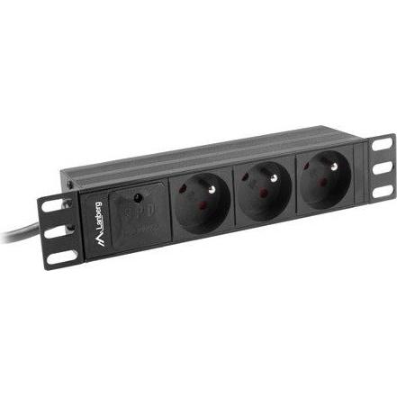 Thumbnail - Lanberg PDU-03E-0200-BK Stromverteilereinheit (PDU) 3 AC-Ausgänge 1U, USV Zubehör