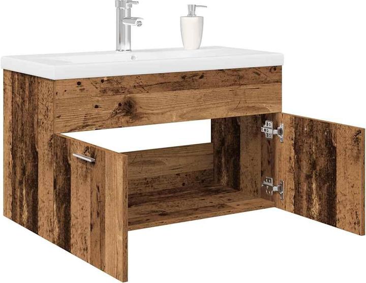 Produktbild vidaXL Waschbeckenunterschrank mit Einbaubecken und Wasserhahn Bad Waschtisch