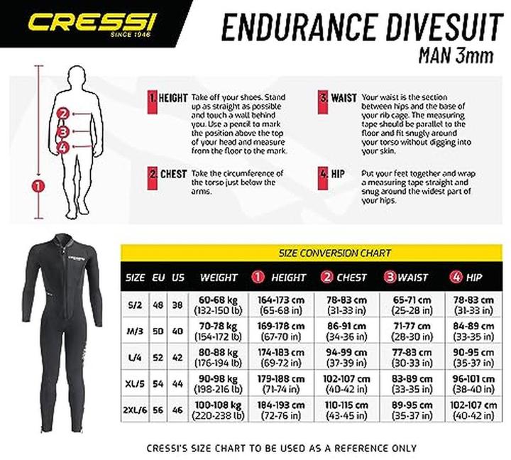 Actual product image Cressi Endurance Neoprenanzug Herren (3 mm, XL)