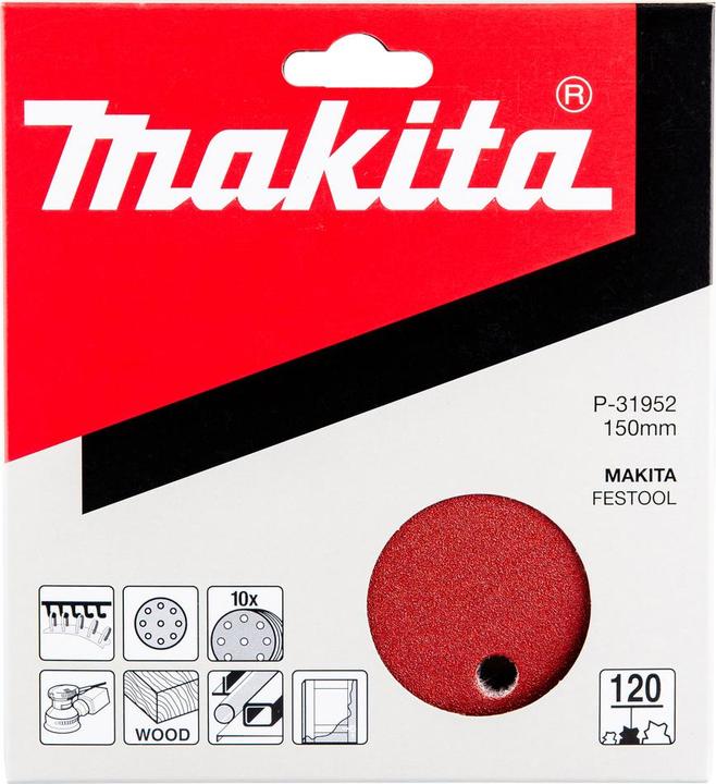 Produktbild Makita Ø 150mm Schleifpapier Klett Korn 120 ( 10 Stück ) (120)