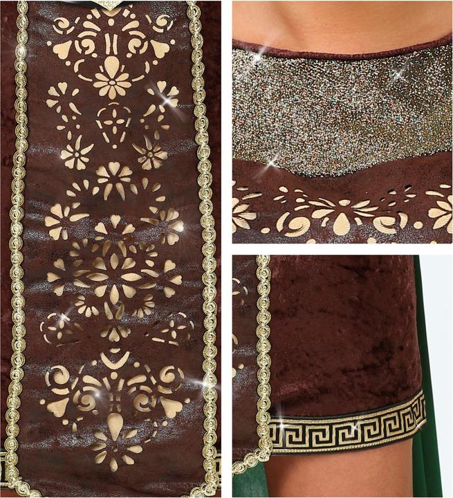 Actual product image Widmann Viking queen ladies costume dress with cape, belt, arm warmers, headband (M)