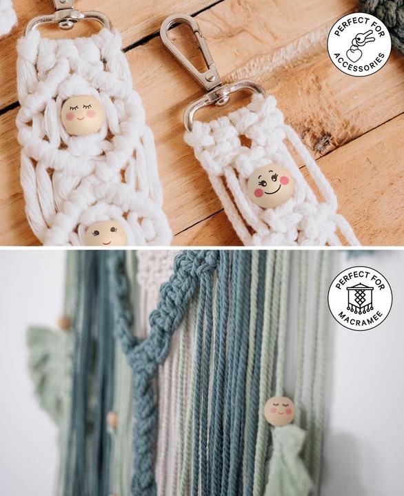 Immagine prodotto I Am Creative Holzperlen Gesicht, Träumend