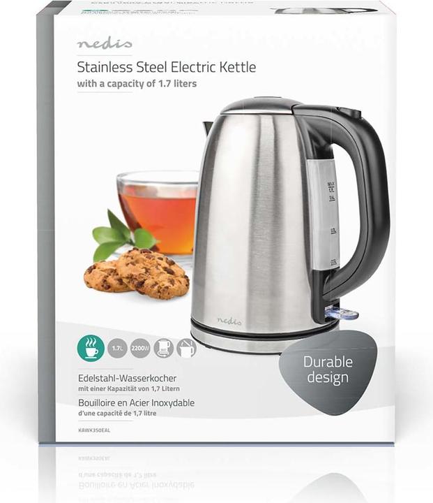 Image du produit Nedis Bouilloire - Base rotative à 360° - Elément chauffant dissimulé - Contrôle Strix - Protection (1.70 l)