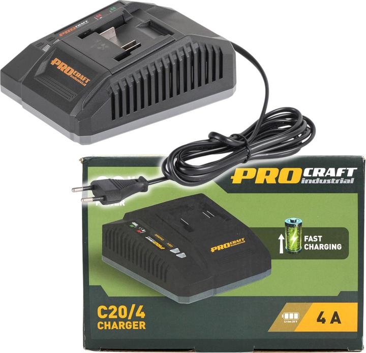 Immagine prodotto Procraft Caricabatterie C20/4 20 V 4 A corrente di carica per batterie agli ioni di litio (20 V)