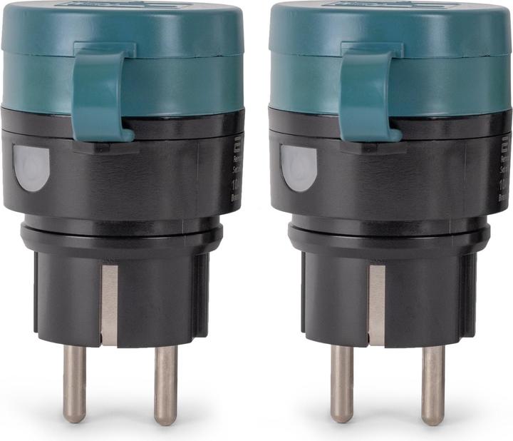 Produktbild Entac Ferngesteuert Aussensteckdose 2er Set schwarz IP44