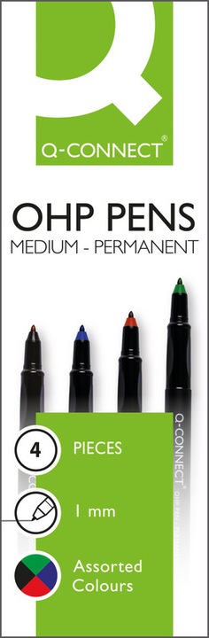 Produktbild Q-Connect OHP Marker permanent (Mehrfarbig, 4 x)