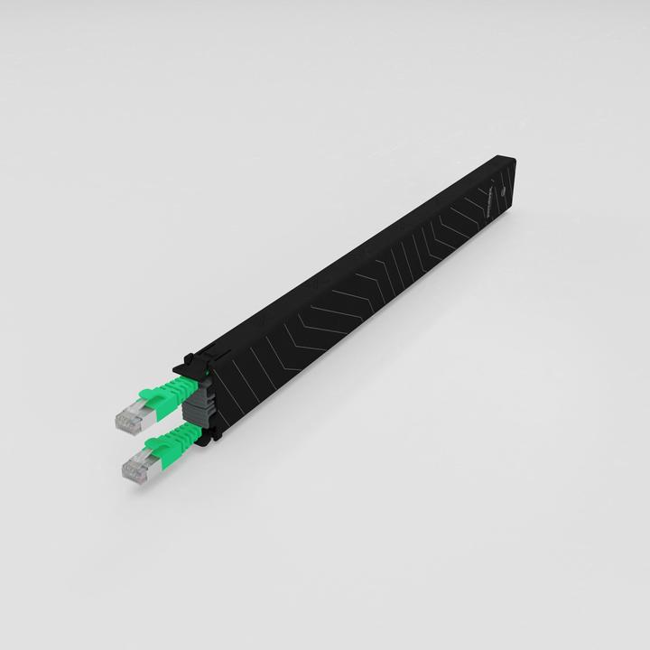 Image du produit PATCHBOX one / Cassette / 8RU / Cat 6A, STP, 0.8 m, Vert (STP, CAT6a, 0.80 m)