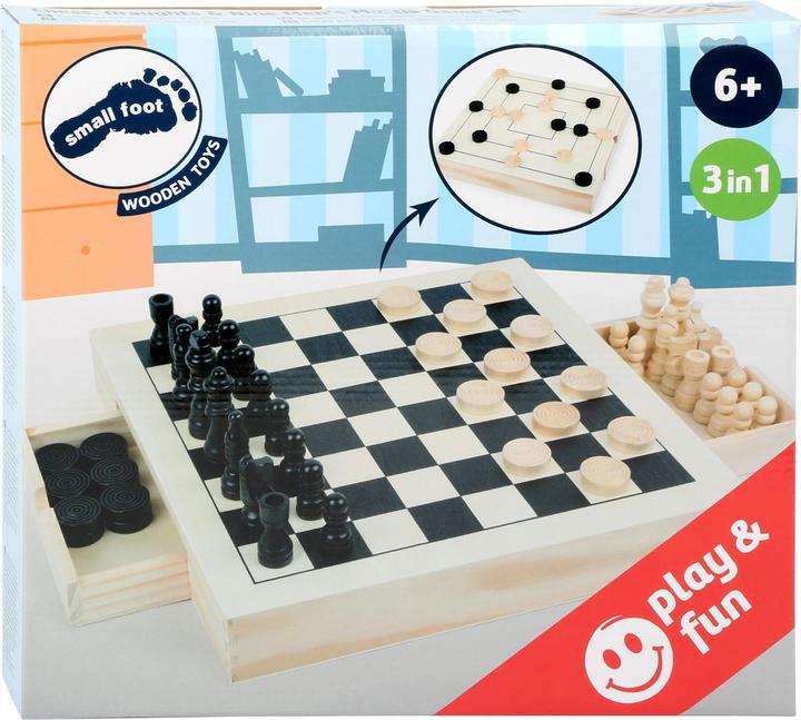 Produktbild small foot Schach, Dame, Mühle