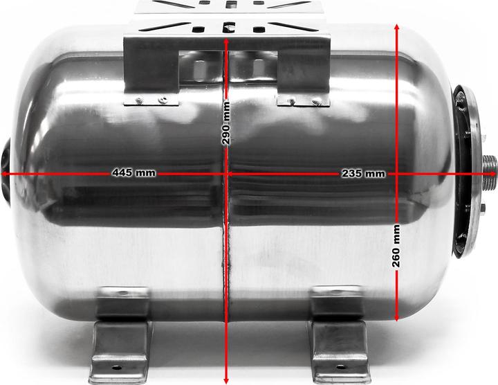 Produktbild Wiltec Edelstahl Membrankessel 24L Hauswasserwerk Ausdehnungsgefäss Druckkessel (Hauswasserpumpe)
