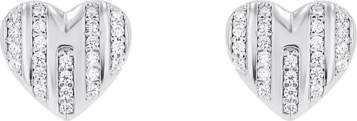 Image du produit S.Oliver Boucles d'oreilles pour femmes, argent 925 Sterling, zircon synth. | coeur (Argent 925)