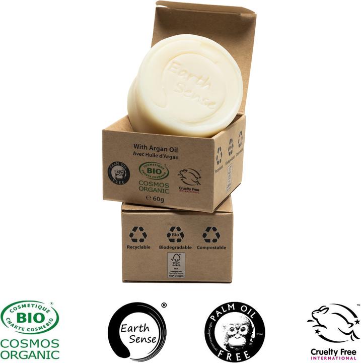 Produktbild Natura Punto Palmölfreies festes Bio-Shampoo, min. 77% kaltgepresste Öle, mit Argan-Öl (Festes Shampoo, 60 g)