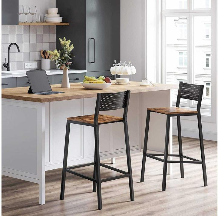 Produktbild Vasagle Barhocker 2 Stück 43.1 x 97.2 cm, Schwarz/Braun