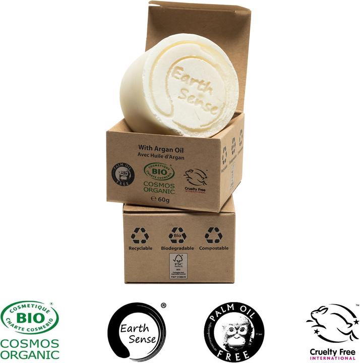 Immagine prodotto Natura Punto Shampoo solido biologico senza olio di palma, min. 77% di oli spremuti a freddo, con olio di argan (Shampoo solido, 60 g)