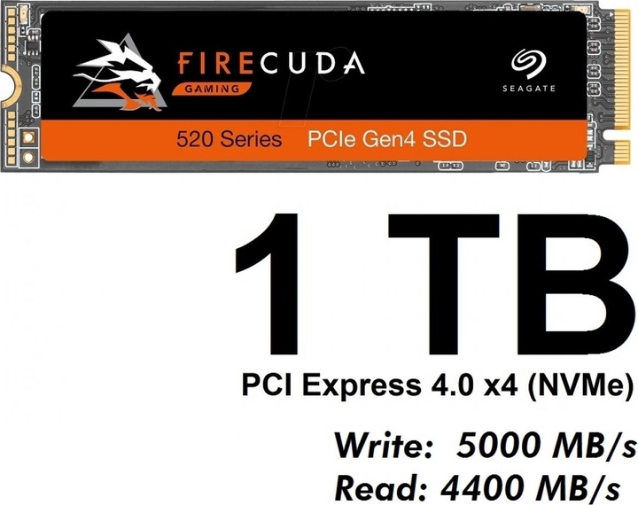 Produktbild Seagate FireCuda 520 (1000 GB, M.2 2280)