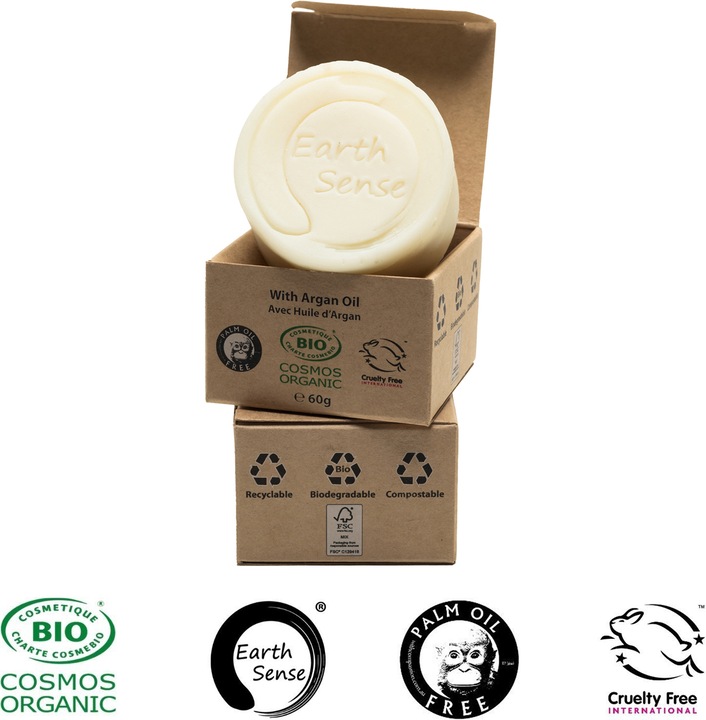 Produktbild Natura Punto Palmölfreies festes Bio-Shampoo, min. 77% kaltgepresste Öle, mit Argan-Öl, Lemon & Lime (Festes Shampoo)