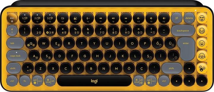 Produktbild Logitech POP Keys Wireless Mechanical Keyboard With Emoji Keys Tastatur RF Wireless + Bluetooth QWER (Eng. Int., Kabellos)