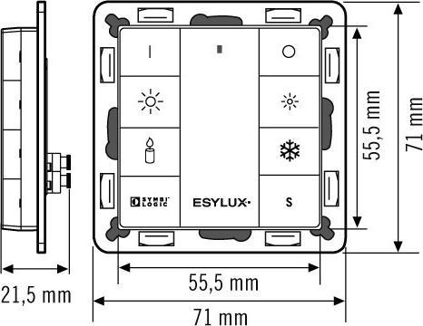 Produktbild Esylux Taster 8-fach Push Button 8xDALITW