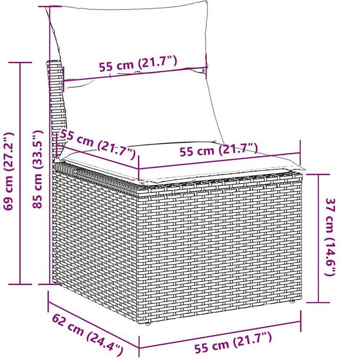 Produktbild vidaXL 10-tlg. Garten-Lounge-Set mit Kissen