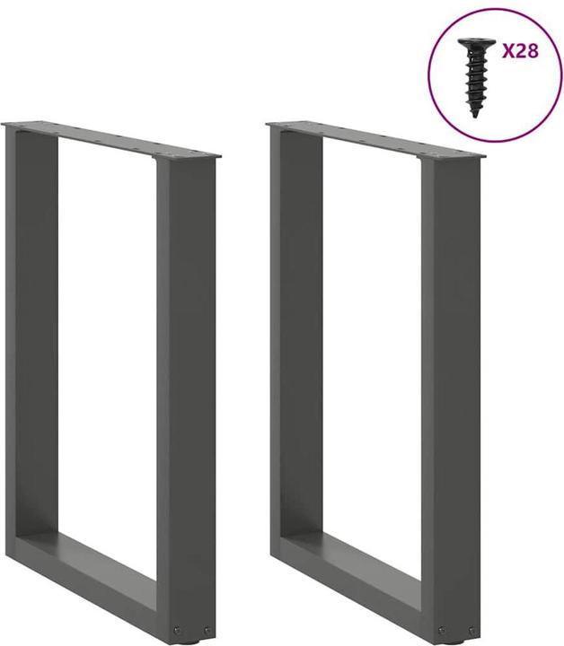 Immagine prodotto vidaXL Gambe per tavolino a U 2 pz. Gamba del tavolo in acciaio antracite 70x(72-73) cm